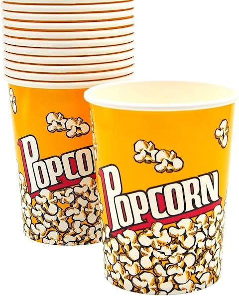 Lavish 500-Pack Pop Corn Cup 32oz Disposable Leak-Free Stackable Paper Popcorn Cups Buckets Boxes Containers For Kids Party, Birthday