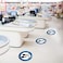 Doreen 10 Pcs Floor Sticker, Stand Here Safety Floor Signs Please Maintain a distance of 6 feet Social Distancing Safety Floor Decal Sign Warning Sign Guidance for Crowd Control (Blue)(GC1319A)