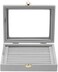 Arabest Velvet Glass Ring Display Box Jewelry Holder Storage Organizer Case (Ring Box Gray)