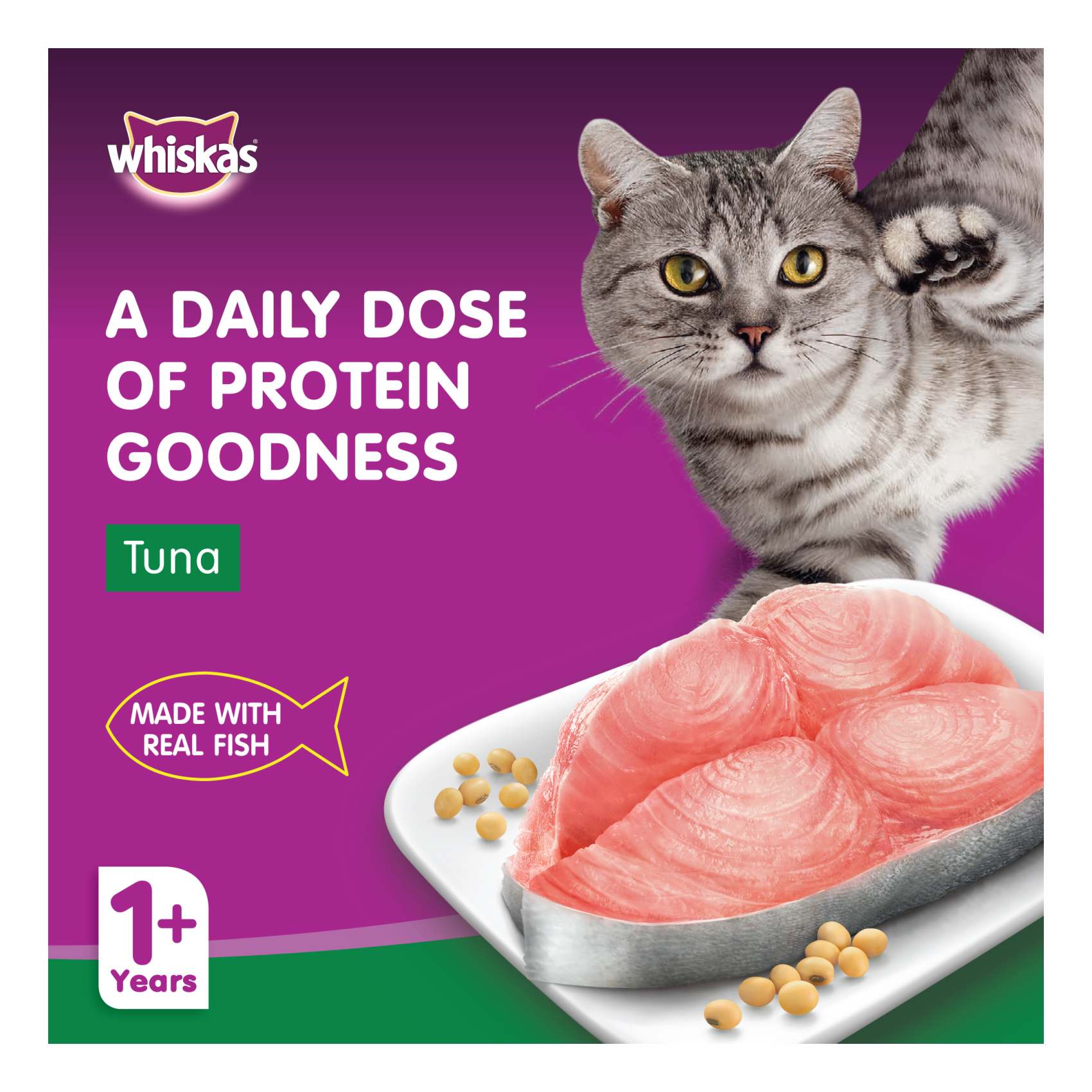 Whiskas Wet Cat Food Tuna 80g Pack of 4