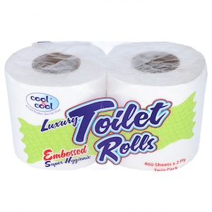 Cool & Cool Luxury Toilet Rolls 400 Sheets x 2Ply Twin Pack