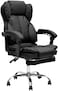 Karnak Executive Office Gaming Chair PU Leather 360 Swivel Desk Chair, High Back &amp; Adjustable Height Computer Table Chair, Soft Foam Gaming Study Chair Lumbar Support With Footrest, Black