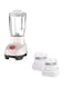 Moulinex Super Blender Kitchen Blender, Large Capacity, 2 Stainless Steel Accessories Grater And Grinder, 2 Speeds, Pulse, 4 Removable Blades, 2L, 700W, LM207127, White/Clear