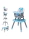 Moon 6 In 1 High Chairdining Booster Seat, Dining Chair, Study Desk, Block Toy Table, Baby Feeding Chair, Removable Tray, Blue