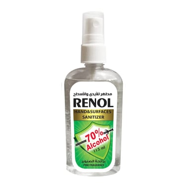 Renol Alcohol Sanitizer for Hands and Surfaces with Pine Fragrance - 115 ml