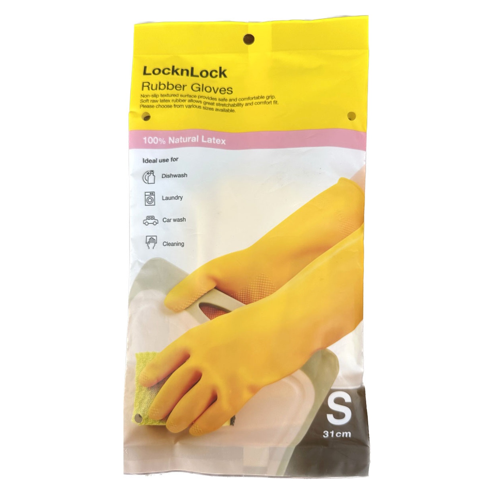 Lock &amp; Lock Rubber Gloves Small Yellow 2 PCS