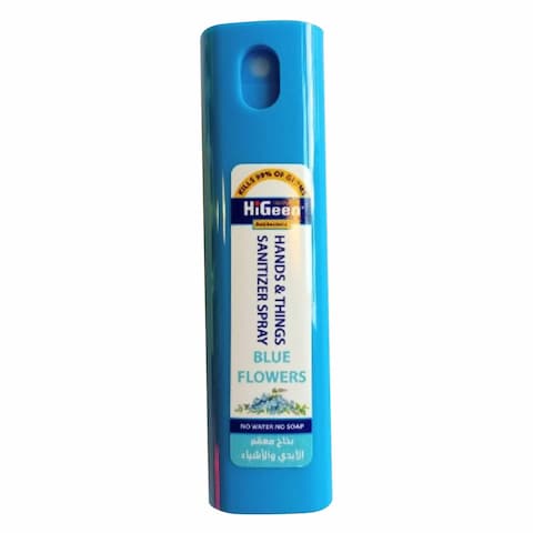 Higeen Anti Bacterial Hands And Things Sanitizer Spray Blue Flowers 10ml