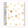 Loud Universe Spiral Notebook Gold Hearts Hard Cover Notebook with Premium High Quality Paper A5 Size