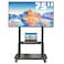 Mobile TV Cart TV Stand With Lockable Wheels for 32 to 75" Inch Plasma LCD LED Flat or Curved Screen TVs up to 100lbs - Height Adjustable (32-70 inch)