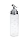 Cuisine Art Glass Oil Bottle, 250ml Oil Dispenser Bottle Stainless Steel embedded Glass Oil Cruet Bottle with Measuring Scale, Leak Proof bottle with Auto Flip Non-Drip Spout