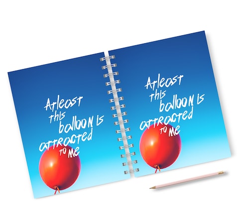 Loud Universe Hardcover Notebook Balloon Attracted Love Spiral Notebook with Premium High Quality Paper A5 Size