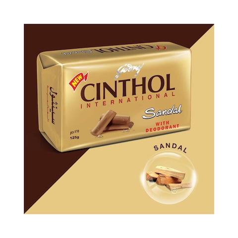 Godrej Cinthol Sandal With Deodorant International Soap Bar Brown 125g