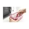 Tefal MasterSeal Micro Rectangular Food Storage Box With Inserts Red/Clear 1L
