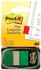 Postit Flags Green 1 Inch Wide 50 per Dispenser 1 Dispenser per Pack 6803 36