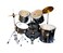 MikeMusic Drum Set - Professional 5-Piece Complete Kit with Cymbals and Hardware - Black (22"x16" Bass Drum, 16"x16" Floor Tom, 13"x11" &amp; 12"x10" Tom Toms, 14"x5.5" Snare Drum)