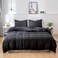 Luna Home Premium King Size 6 Pieces Bedding Set Without Filler, Plain Black Color