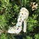 Silver Sequin and Rhinestone Stiletto Christmas Hanging Decor 9x11cm
