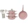 In House 13 Pieces Turkish Granite Cookware Set With Steel Lid - Pink