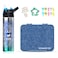 Eazy Kids 6 &amp; 4 Convertible Bento Lunch Box w/ 530ml Stainless Steel Water Bottle and Spoon Fork Set - Glitter Blue