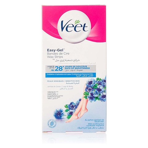 Veet Hair Removal Wax Stripes for Sensitive Skin - 12 Stripes