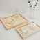1CHASE Natural Travertine Marble Tray Beige, For Jewels Perfume Makeup Tray, Coffee Table Tray, Bathroom Tray, Serving Tray, Dining Area, Bedroom 30X20cm