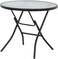 Yulan Iron Retro Outdoor Indoor Simple Folding Table Small Tempered Corrugated Glass Round, Transparent Ripple, Round, 628