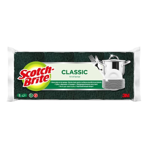 Buy Scotch-Brite Classic Scrub Sponge Multicolour 8 PCS in UAE