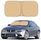 Beige Windshield Sunshade for Car - UV Protection and Heat Shield
