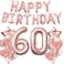 Party Time Best-Quality Rose Gold Birthday Party Decoration Happy Birthday Banner Rose Gold and Confetti Balloon Birthday Party Decorations For 18th 21st 30th 40th 50th Birthday - 60th Birthday Decora