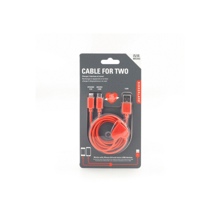 Buy Dual Phone Cable Heart Micro/USB Online | Carrefour UAE