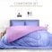 Hotel Linen Klub Reversible Down Alternative Comforter Set, Ultra Soft Brushed Stripe Microfiber Fabric, 200GSM Soft Fibersheet Filling, Size: King 240 x 260cm, Purple &amp; Lilac
