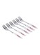 Delcasa 6-Piece Dinner Fork Set White/Pink