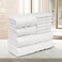 Zofty Set Of 10 Bathroom Towel Set 600 GSM  - 2 Bath Towels, 2 Hand Towels and 6 Washcloths - Hotel Quality and Spa Towels, White