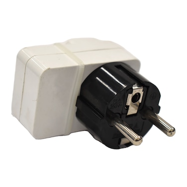 بيست محول فيشة ثلاثية الى ثنائية بزر أمان - 16 أمبير