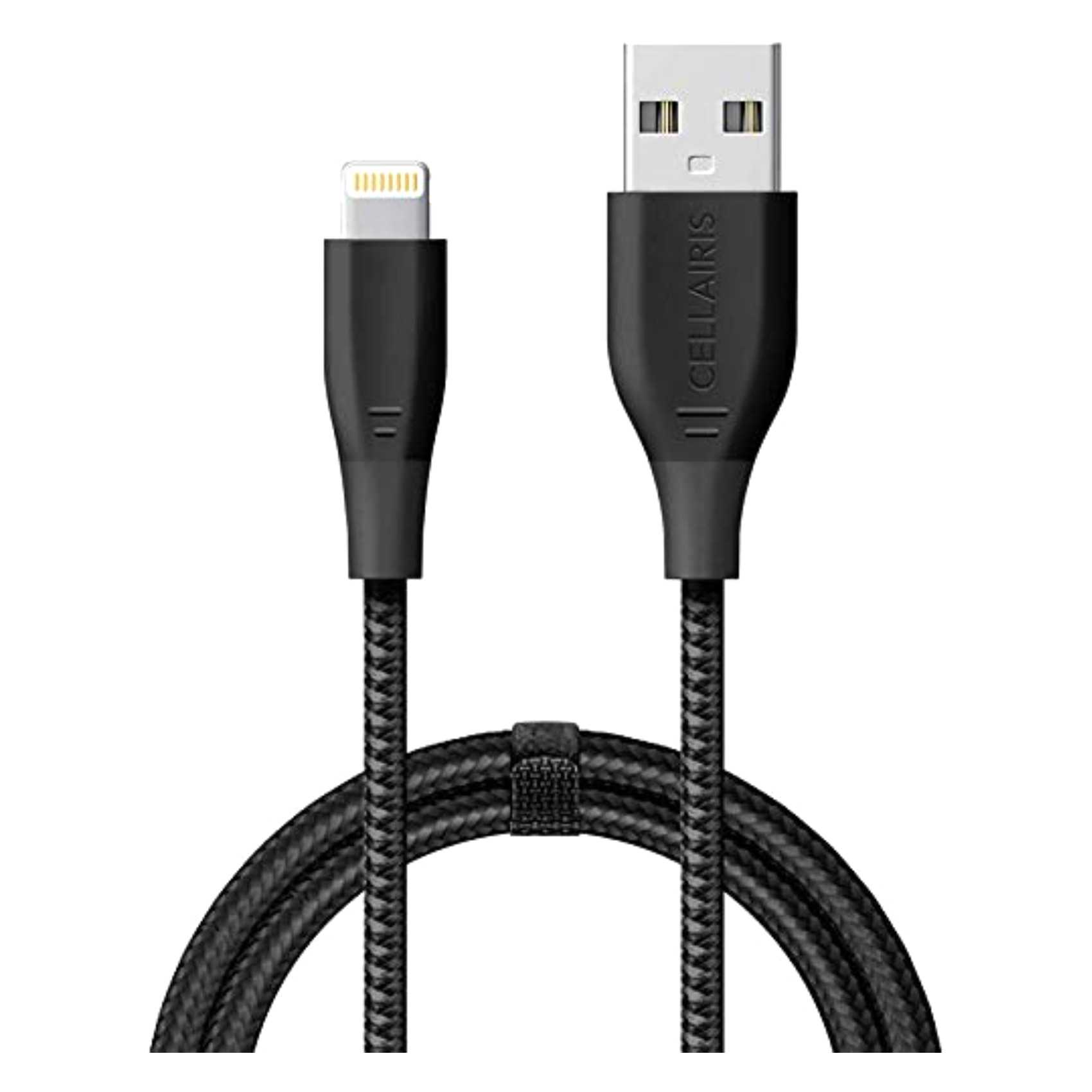 Cellairis Premium Nylon USB To Lightning Charging Cable 2m Black