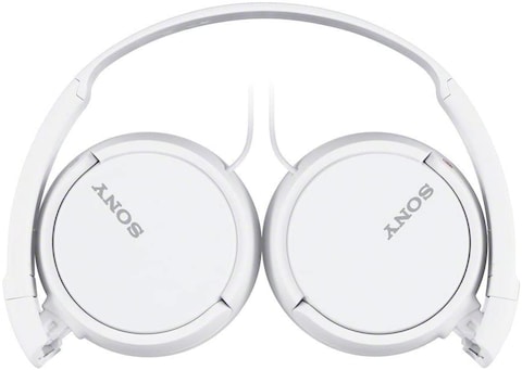 Sony Mdr-Zx110Ap Wired On-Ear Headphones With Tangle Free Cable, 3.5Mm Jack, Headset With Mic For Phone Calls, White