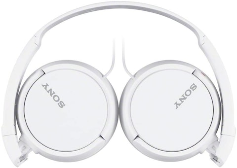 Sony Mdr-Zx110Ap Wired On-Ear Headphones With Tangle Free Cable, 3.5Mm Jack, Headset With Mic For Phone Calls, White