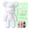 DIY CREATE YOUR OWN UNIQUE ACRYLIC FLUID POURING PAINT BEAR (9 inch - 23 cm) COMPLETE SET, colors: White, Light-Pink, Black. Arts and Crafts, Customize Handmade Creative Birthday Gift