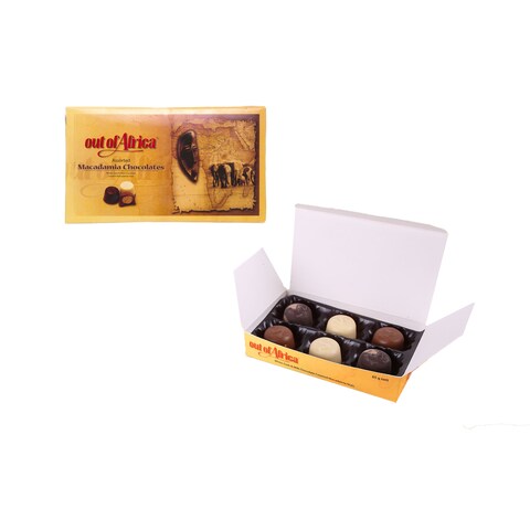 Out Of Africa White, Dark And Milk Chocolate Covered Madamia Nuts 65g