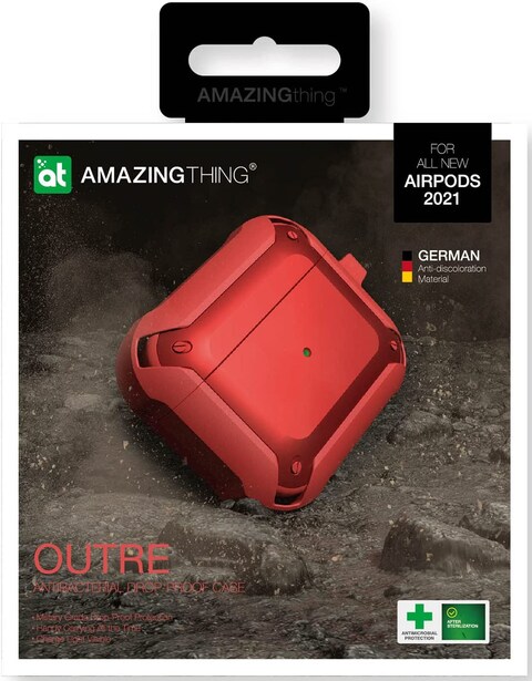 Amazing Thing Outre designed for Airpods 3 case cover (3rd Generation) - Red