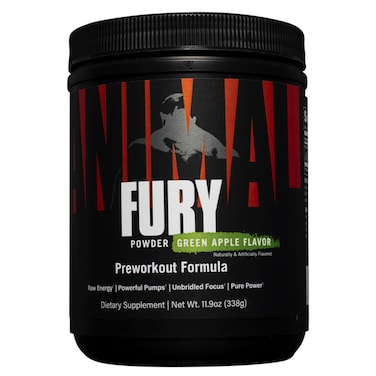 Universal Nutrition Animal Fury, Green Apple, 20