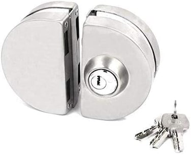 Buy Semi Circle Glass Door Lock with 3 Brass Wave Keys Online ...