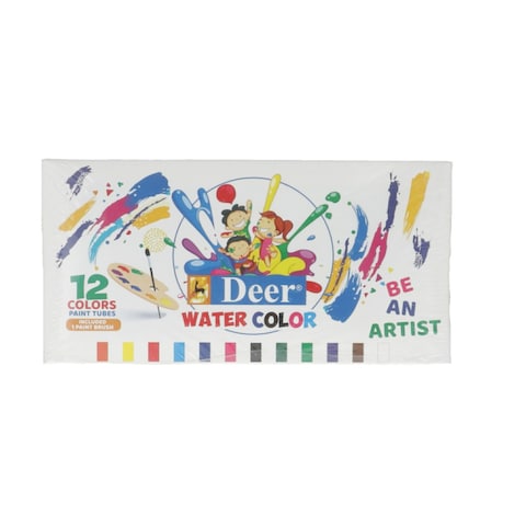 Deer Water Color 12 Color Paint Tubes 12 Vibrant Colors