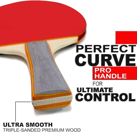 Sky Land Professional Table Tennis Racquet Set Including 2 Ping Pong Rackets And 3 Balls, Black, Tt Set Em-9350