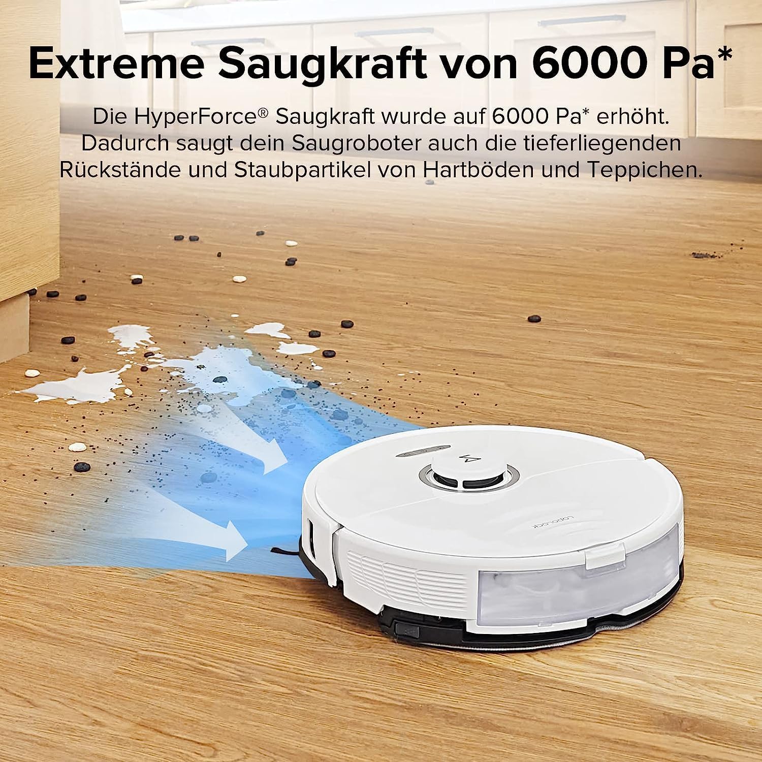 Roborock S8 Robot Vacuum Cleaner With Dual Brush &amp; 6000Pa Suction &amp; 3D Structured Light Obstacle Avoidance Robot Vacuum Compatible With Alexa For Pet Hair (Upgrade of Roborock S7)(White)