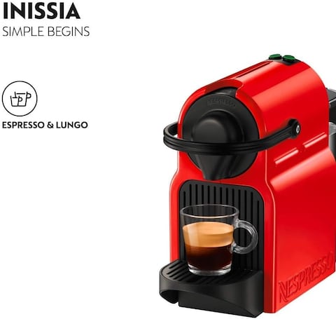 Nespresso Inissia Coffee Machine, 700ml, C40-ME-RE-NE