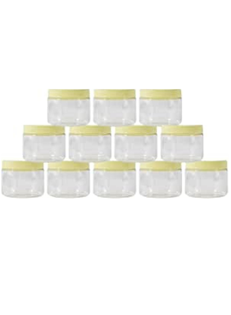 ALSAQER 12-Pieces (200 ml) Plastic Spice Storage Pet Jar -Sunpet Round Clear Jars with lid-Plastic Transperent Pet Bottles