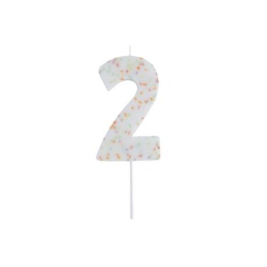 Jumbo Number &#39;2&#39; Sprinkle Candle