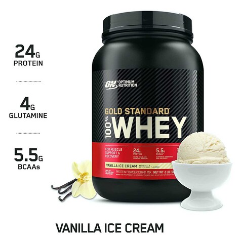 Optimum Nutrition 100% Whey Gold Standard Vanilla Protein Powder 907g