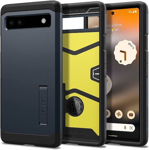 Spigen Tough Armor designed for Google Pixel 6a case cover (2022) with Extreme Impact Foam - Metal Slate